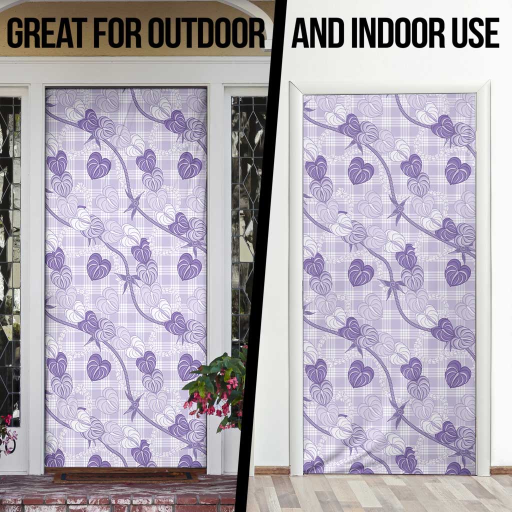 Anthurium Pikake Ti Leaf Palaka Door Cover Purple Version LT01 - Polynesian Pride