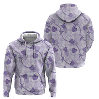 Anthurium Pikake Ti Leaf Palaka Hoodie Purple Version LT01 - Polynesian Pride