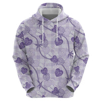 Anthurium Pikake Ti Leaf Palaka Hoodie Purple Version LT01 - Polynesian Pride