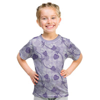 Anthurium Pikake Ti Leaf Palaka Kid T Shirt Purple Version LT01 Purple - Polynesian Pride