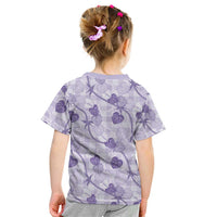 Anthurium Pikake Ti Leaf Palaka Kid T Shirt Purple Version LT01 - Polynesian Pride
