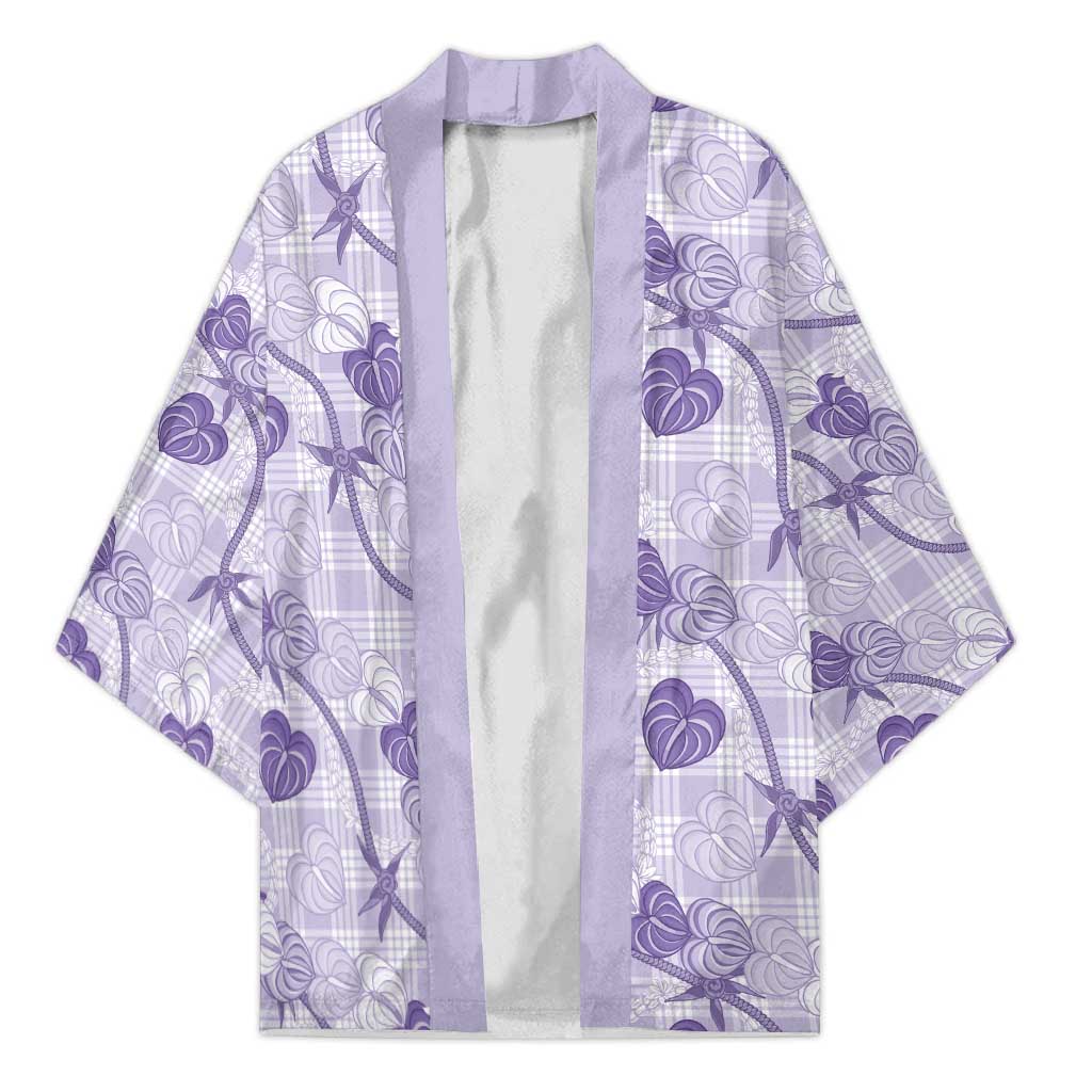 Anthurium Pikake Ti Leaf Palaka Kimono Purple Version LT01 Unisex Purple - Polynesian Pride