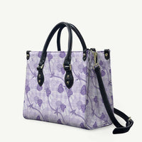 Anthurium Pikake Ti Leaf Palaka Leather Bag Purple Version LT01 Purple - Polynesian Pride