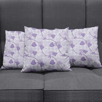 Anthurium Pikake Ti Leaf Palaka Pillow Cover Purple Version LT01 - Polynesian Pride