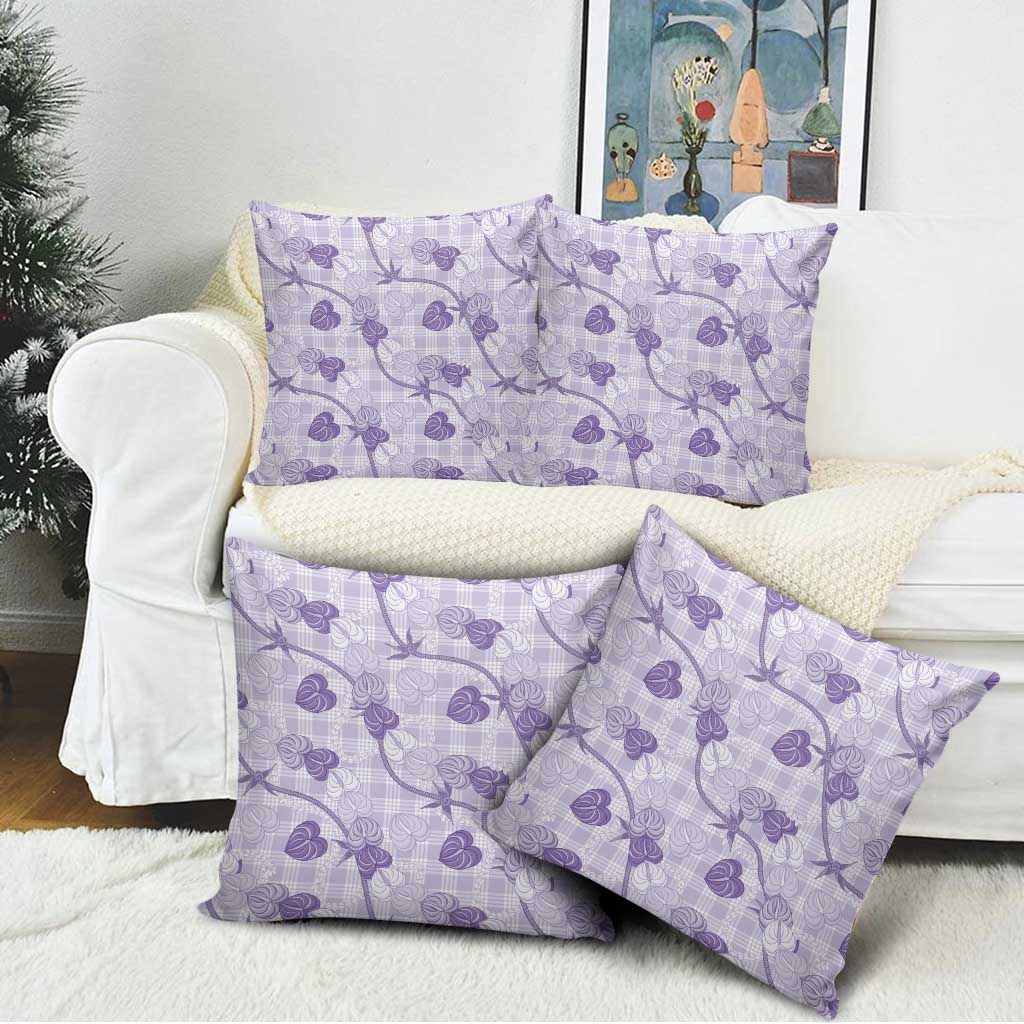 Anthurium Pikake Ti Leaf Palaka Pillow Cover Purple Version LT01 - Polynesian Pride