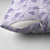 Anthurium Pikake Ti Leaf Palaka Pillow Cover Purple Version LT01 - Polynesian Pride