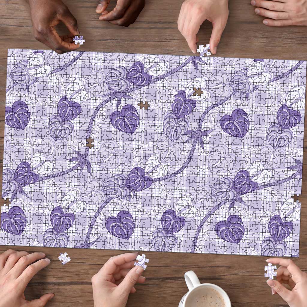 Anthurium Pikake Ti Leaf Palaka Puzzle Purple Version LT01 - Polynesian Pride