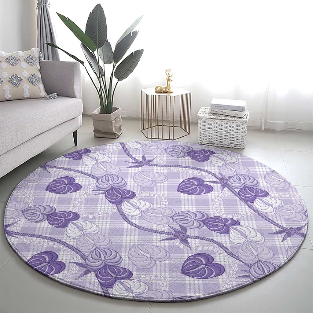 Anthurium Pikake Ti Leaf Palaka Round Carpet Purple Version LT01 - Polynesian Pride