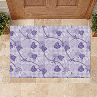 Anthurium Pikake Ti Leaf Palaka Rubber Doormat Purple Version LT01 Purple - Polynesian Pride