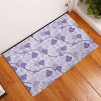 Anthurium Pikake Ti Leaf Palaka Rubber Doormat Purple Version LT01 - Polynesian Pride