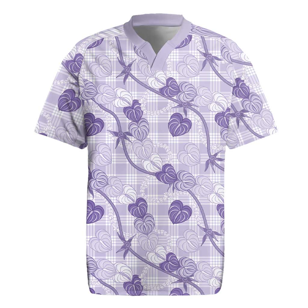 Anthurium Pikake Ti Leaf Palaka Rugby Jersey Purple Version LT01 Purple - Polynesian Pride