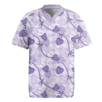 Anthurium Pikake Ti Leaf Palaka Rugby Jersey Purple Version LT01 Purple - Polynesian Pride