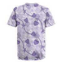 Anthurium Pikake Ti Leaf Palaka Rugby Jersey Purple Version LT01 - Polynesian Pride