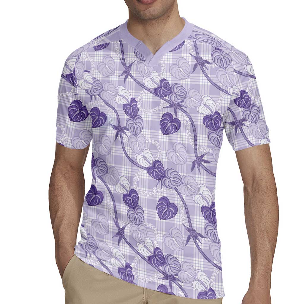 Anthurium Pikake Ti Leaf Palaka Rugby Jersey Purple Version LT01 - Polynesian Pride