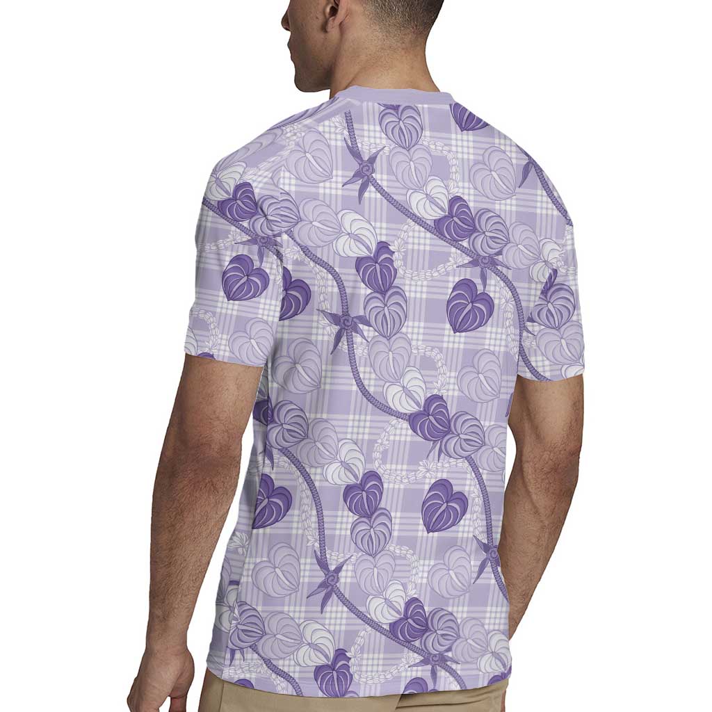 Anthurium Pikake Ti Leaf Palaka Rugby Jersey Purple Version LT01 - Polynesian Pride