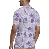 Anthurium Pikake Ti Leaf Palaka Rugby Jersey Purple Version LT01 - Polynesian Pride