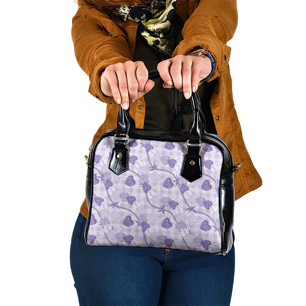 Anthurium Pikake Ti Leaf Palaka Shoulder Handbag Purple Version LT01 One Size Purple - Polynesian Pride
