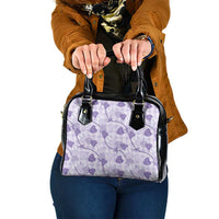 Anthurium Pikake Ti Leaf Palaka Shoulder Handbag Purple Version LT01 One Size Purple - Polynesian Pride