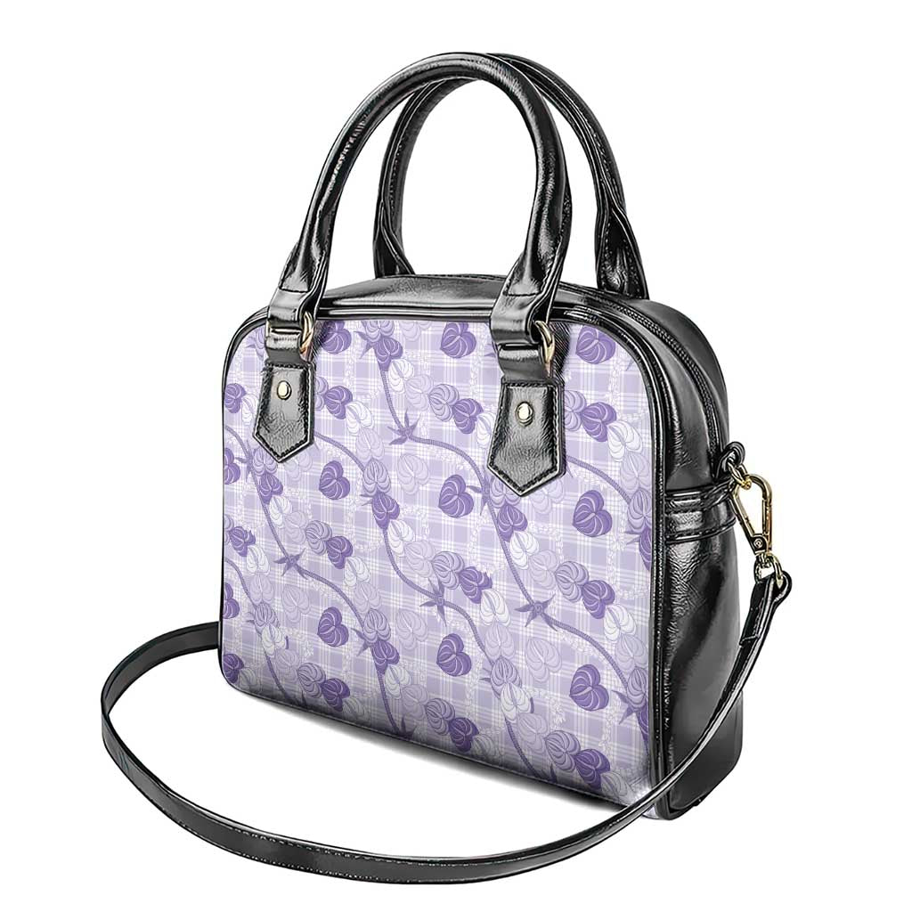 Anthurium Pikake Ti Leaf Palaka Shoulder Handbag Purple Version LT01 - Polynesian Pride