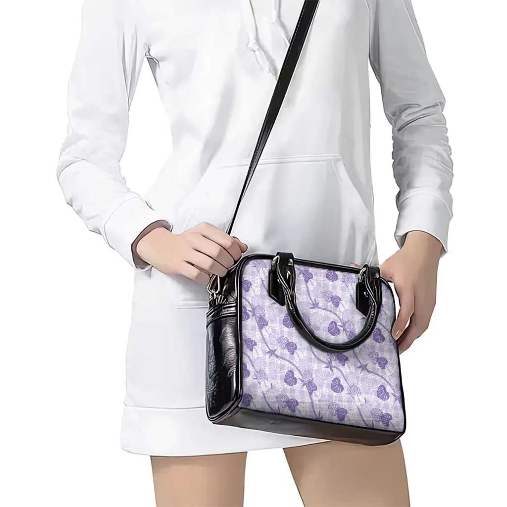 Anthurium Pikake Ti Leaf Palaka Shoulder Handbag Purple Version LT01 - Polynesian Pride