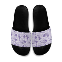 Anthurium Pikake Ti Leaf Palaka Slide Sandals Purple Version LT01 Purple - Polynesian Pride