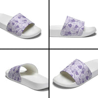 Anthurium Pikake Ti Leaf Palaka Slide Sandals Purple Version LT01 - Polynesian Pride