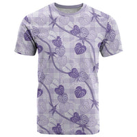 Anthurium Pikake Ti Leaf Palaka T Shirt Purple Version LT01 Purple - Polynesian Pride