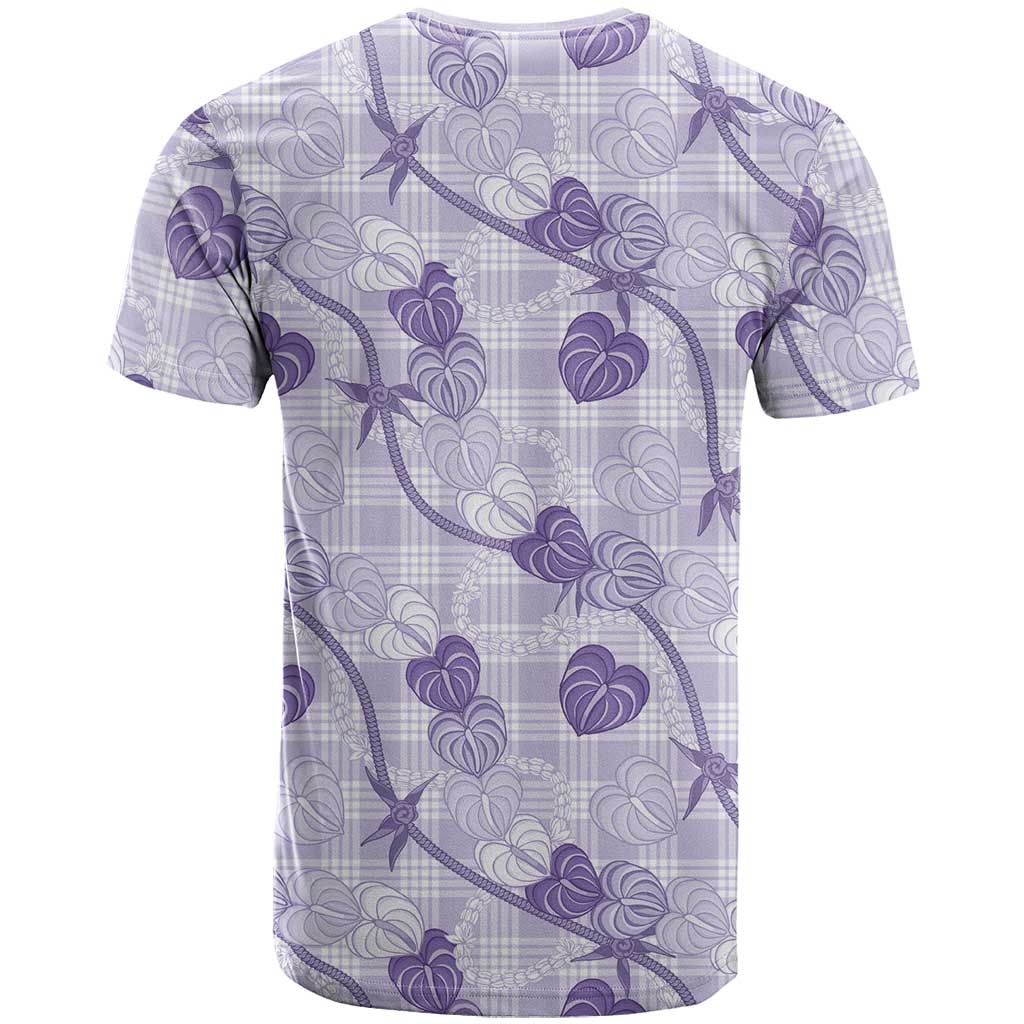 Anthurium Pikake Ti Leaf Palaka T Shirt Purple Version LT01 - Polynesian Pride