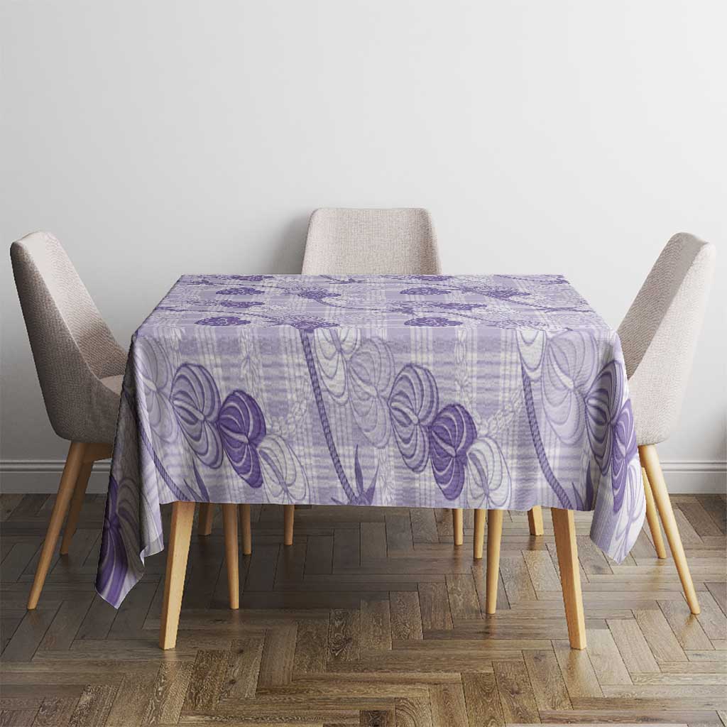 Anthurium Pikake Ti Leaf Palaka Tablecloth Purple Version LT01 - Polynesian Pride