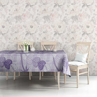Anthurium Pikake Ti Leaf Palaka Tablecloth Purple Version LT01 - Polynesian Pride