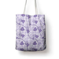 Anthurium Pikake Ti Leaf Palaka Tote Bag Purple Version LT01 - Polynesian Pride