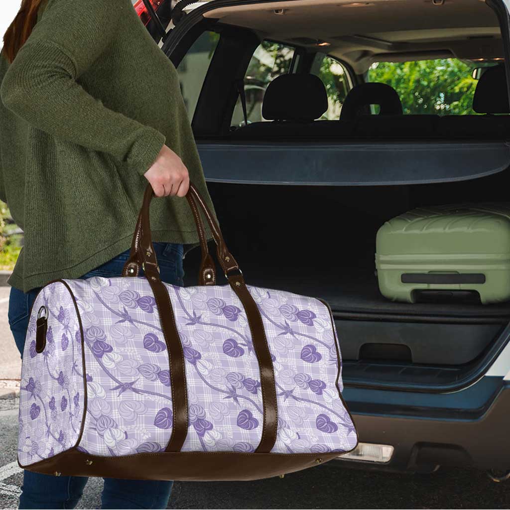Anthurium Pikake Ti Leaf Palaka Travel Bag Purple Version LT01 - Polynesian Pride