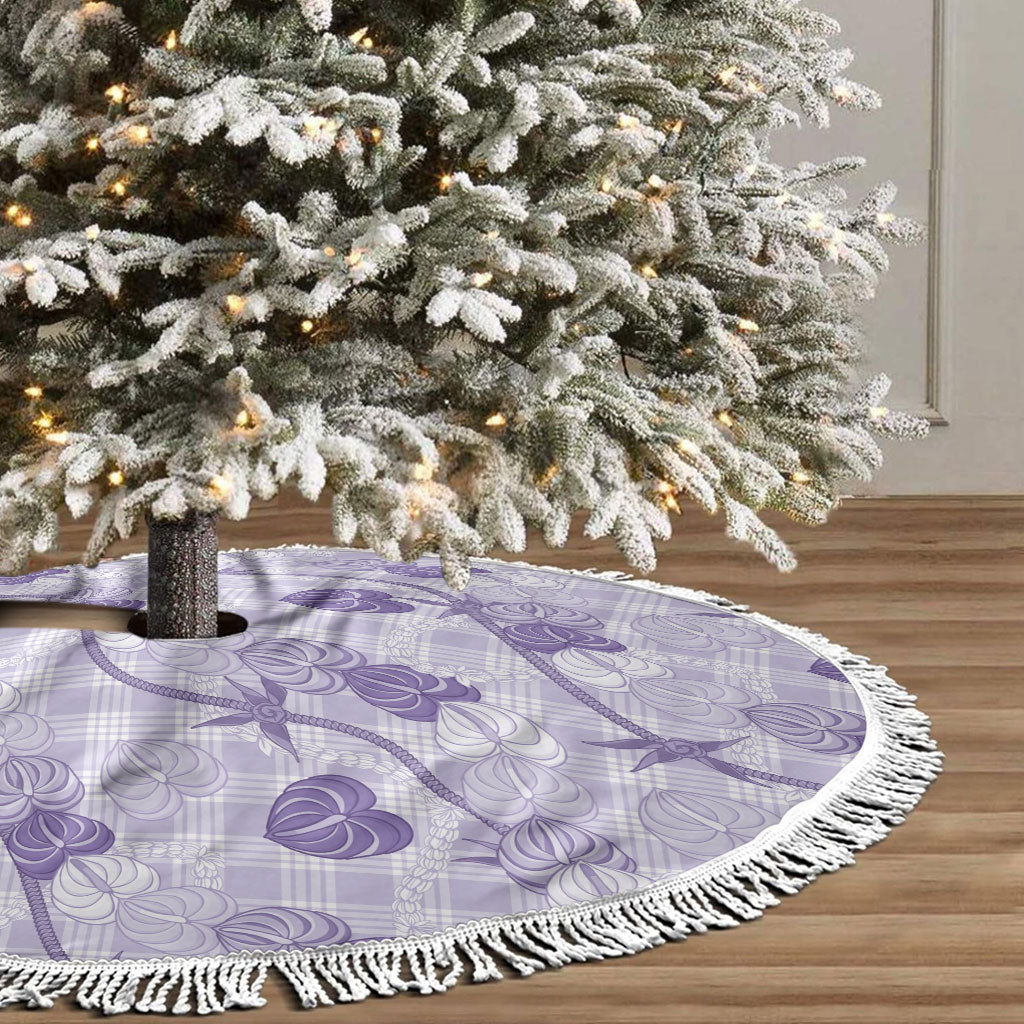Anthurium Pikake Ti Leaf Palaka Tree Skirt Purple Version LT01 - Polynesian Pride