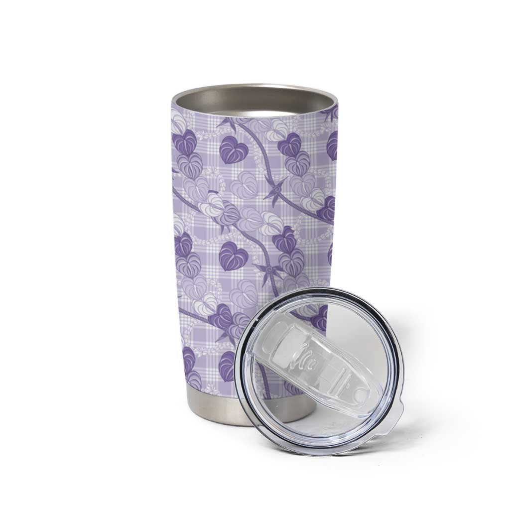 Anthurium Pikake Ti Leaf Palaka Tumbler Cup Purple Version LT01 - Polynesian Pride