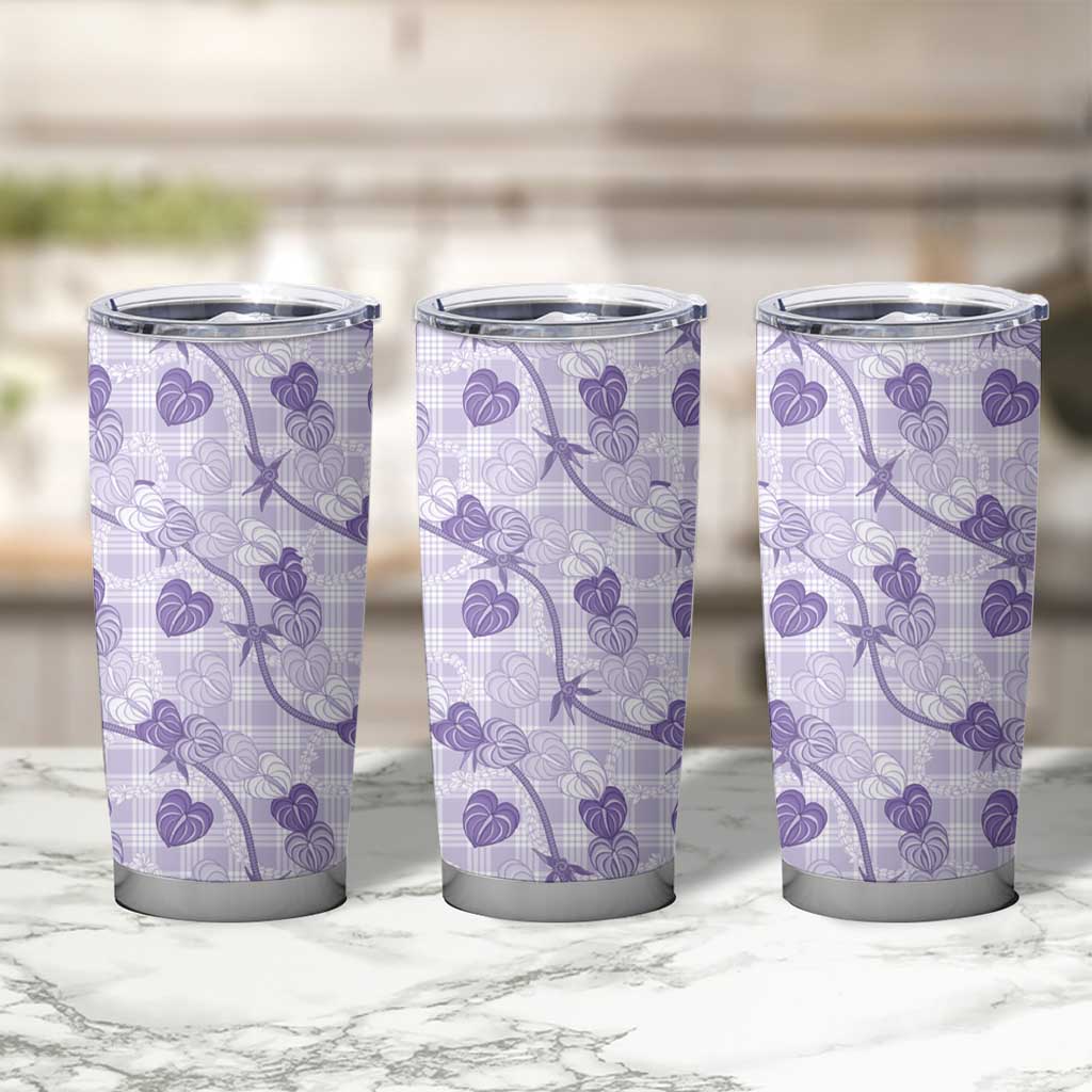 Anthurium Pikake Ti Leaf Palaka Tumbler Cup Purple Version LT01 - Polynesian Pride