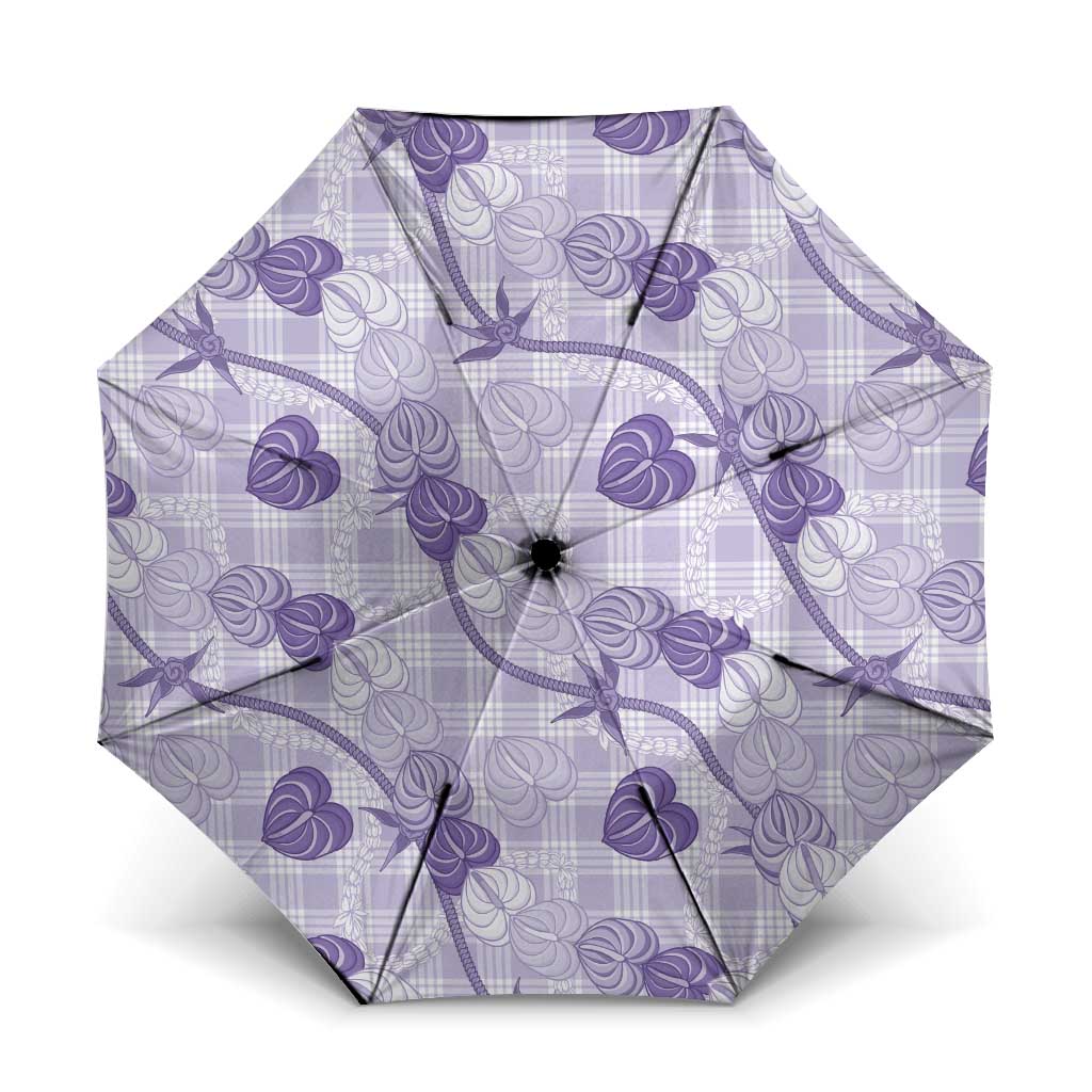 Anthurium Pikake Ti Leaf Palaka Umbrella Purple Version LT01 One Size Folded 11.42 inch Opened Diameter 37.4 inch Purple - Polynesian Pride