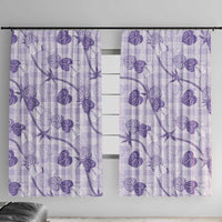 Anthurium Pikake Ti Leaf Palaka Window Curtain Purple Version LT01 With Hooks Purple - Polynesian Pride