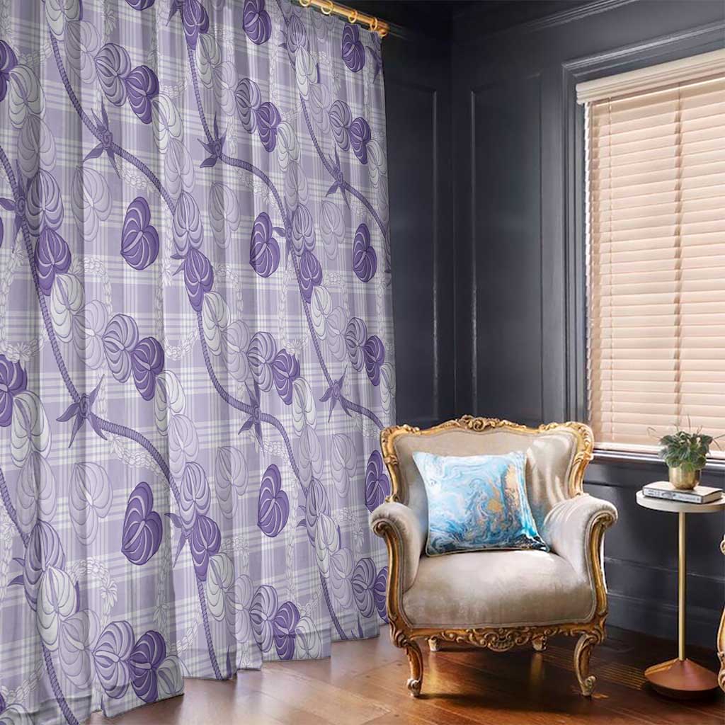 Anthurium Pikake Ti Leaf Palaka Window Curtain Purple Version LT01 - Polynesian Pride