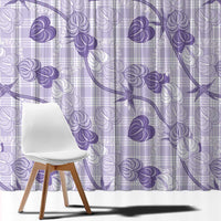Anthurium Pikake Ti Leaf Palaka Window Curtain Purple Version LT01 - Polynesian Pride