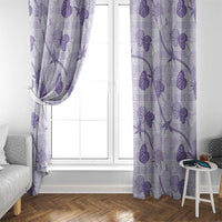 Anthurium Pikake Ti Leaf Palaka Window Curtain Purple Version LT01 - Polynesian Pride