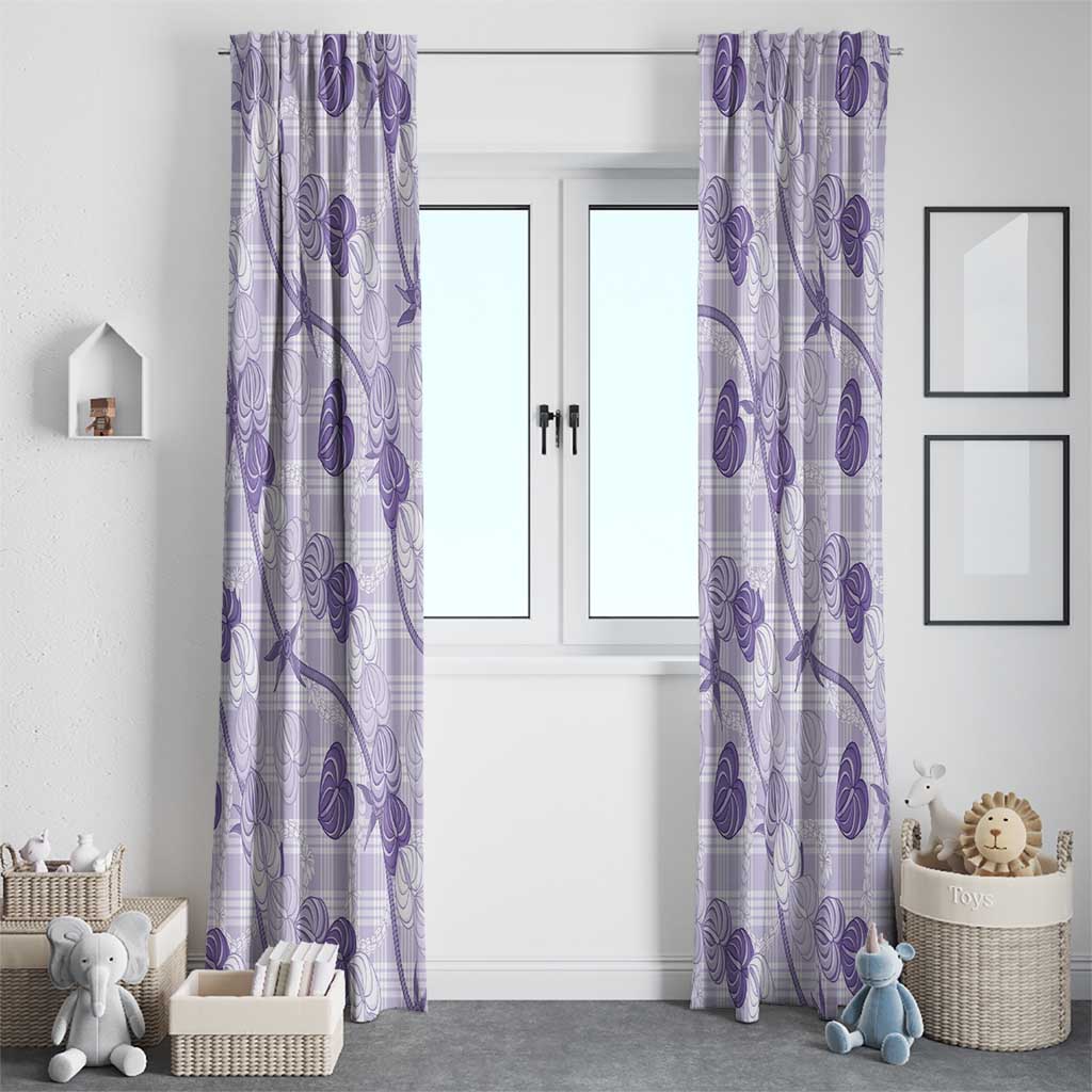 Anthurium Pikake Ti Leaf Palaka Window Curtain Purple Version LT01 - Polynesian Pride
