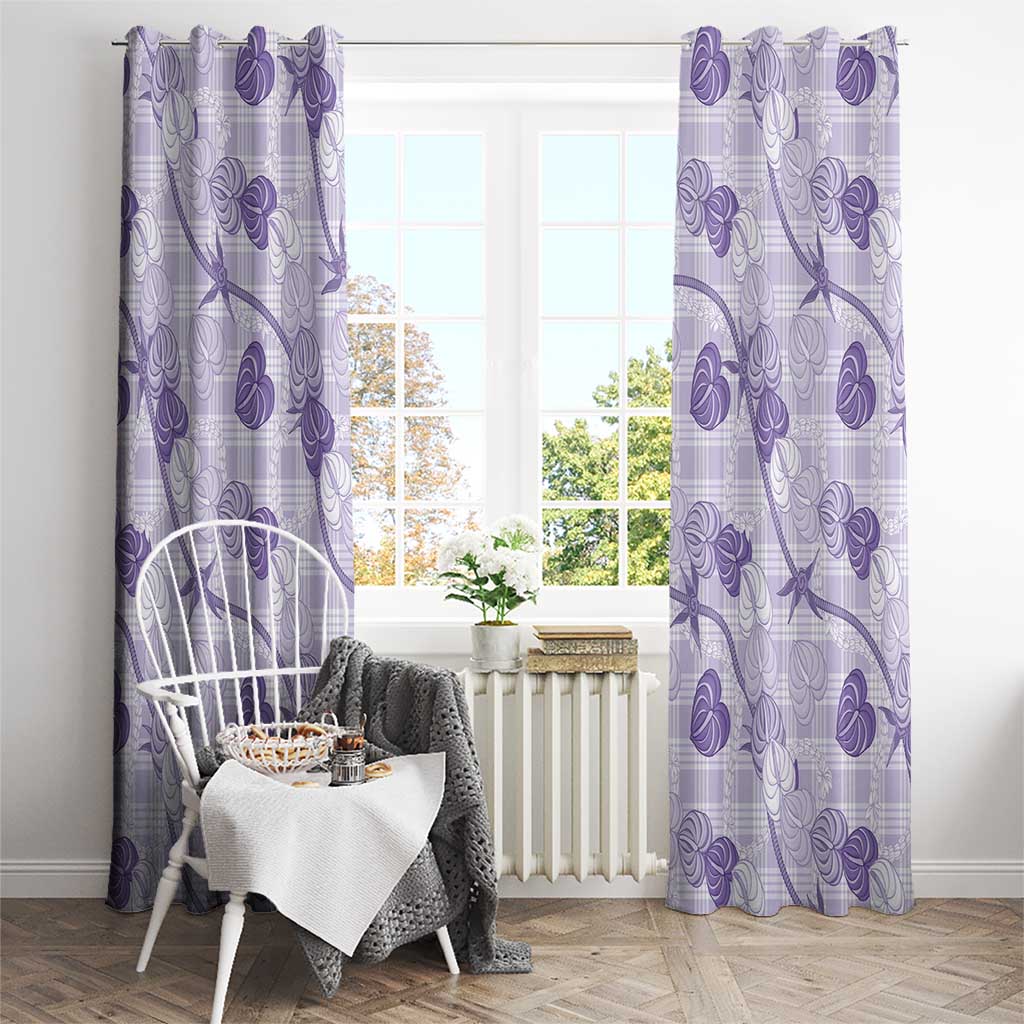 Anthurium Pikake Ti Leaf Palaka Window Curtain Purple Version LT01 - Polynesian Pride