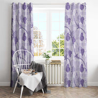 Anthurium Pikake Ti Leaf Palaka Window Curtain Purple Version LT01 - Polynesian Pride