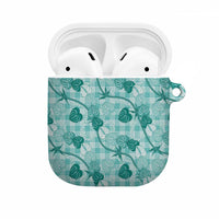 Anthurium Pikake Ti Leaf Palaka AirPods Case Turquoise Version LT01 Turquoise - Polynesian Pride