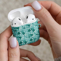 Anthurium Pikake Ti Leaf Palaka AirPods Case Turquoise Version LT01 - Polynesian Pride