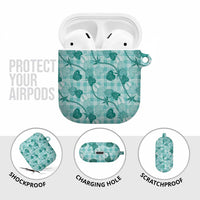 Anthurium Pikake Ti Leaf Palaka AirPods Case Turquoise Version LT01 - Polynesian Pride