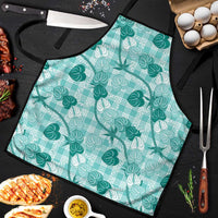 Anthurium Pikake Ti Leaf Palaka Apron Turquoise Version LT01 Turquoise - Polynesian Pride