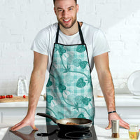 Anthurium Pikake Ti Leaf Palaka Apron Turquoise Version LT01 - Polynesian Pride