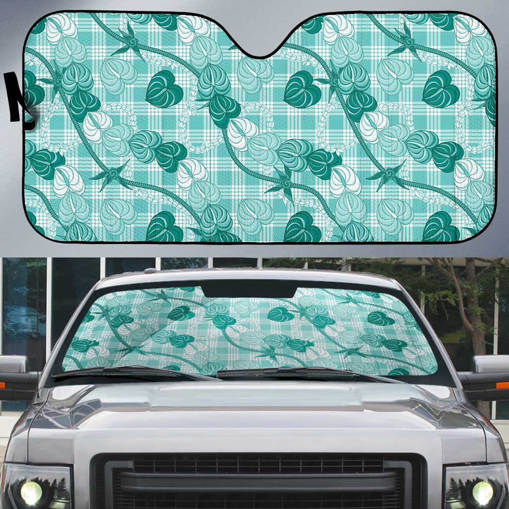 Anthurium Pikake Ti Leaf Palaka Auto Sun Shade Turquoise Version LT01 Turquoise - Polynesian Pride