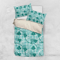 Anthurium Pikake Ti Leaf Palaka Bedding Set Turquoise Version LT01 US Twin 172cm x 218cm Turquoise - Polynesian Pride